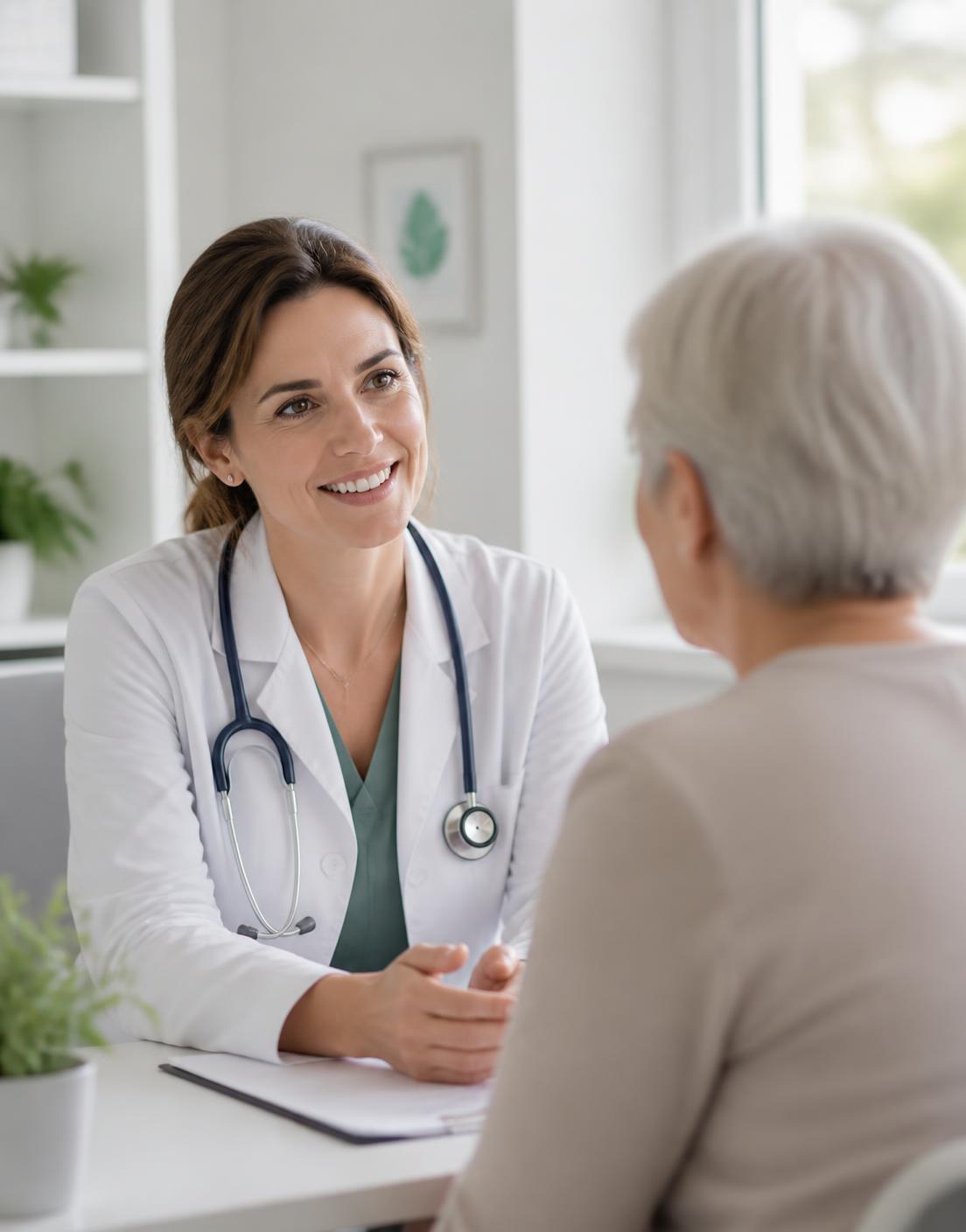 A doctor at Alees Medical Center listening to a patient during a consultation